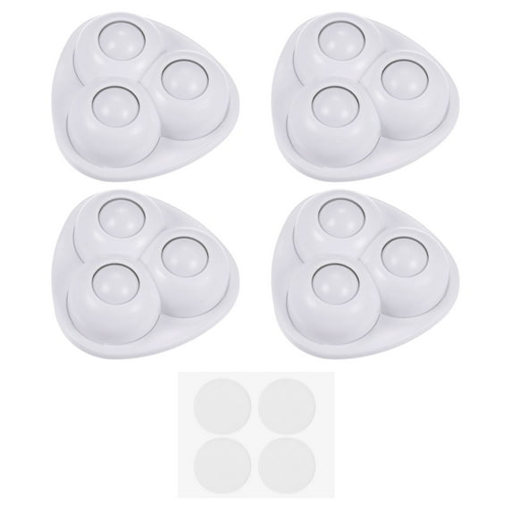 Uxcell Self Adhesive Mini Caster Wheels 360 Rotation Nylon Sticky Swivel Pulley, White 4 Pack