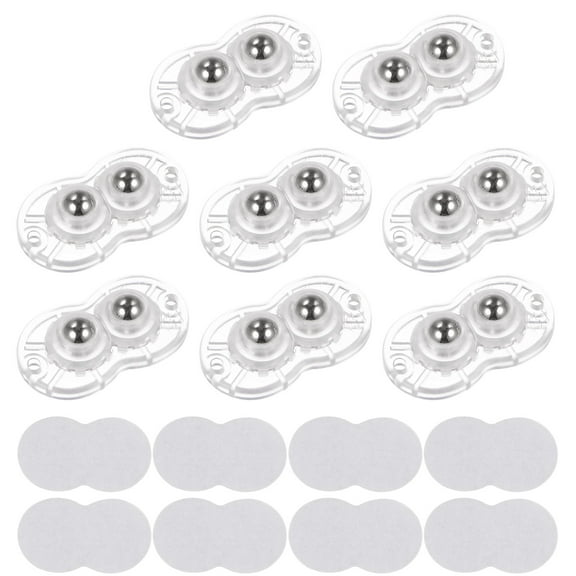Uxcell Self Adhesive Mini Caster Wheels 360 Rotation Sticky Rollers, Transparent 8 Pack