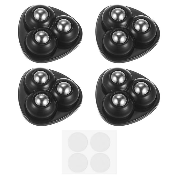 Uxcell Self Adhesive Mini Caster Wheels 360 Rotation Sticky Swivel Pulley, Black 4 Pack