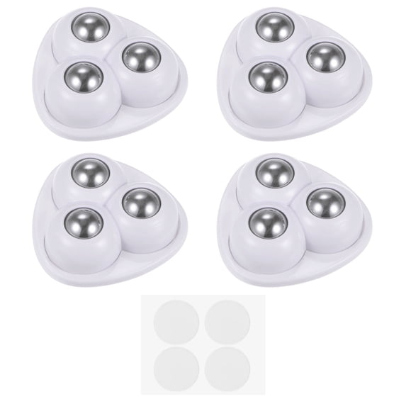 Uxcell Self Adhesive Mini Caster Wheels 360 Rotation Sticky Swivel Pulley, White 4 Pack