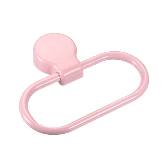 Uxcell Self Adhesive Oval Towel Ring Wall Mounted ABS Hanging Holder, Pink