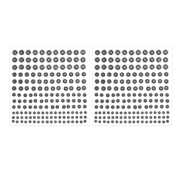 Uxcell Self-Adhesive Rhinestone Stickers, Face Gems Jewel Stickers Black 2 Pcs