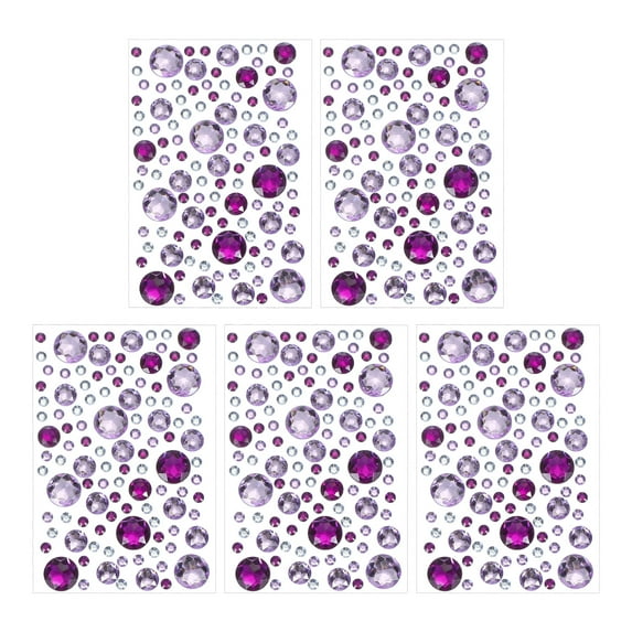 Uxcell Self-Adhesive Rhinestone Stickers, Face Stones Jewel Stickers Crystal Circle Embellishment Sheet Purple
