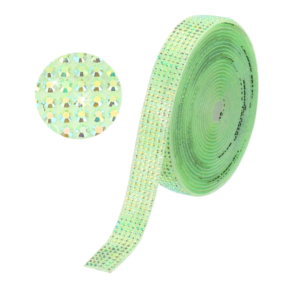 Uxcell Self Adhesive Rhinestone Strips 3 Yards 0.47 Inch for Craft,Yellow AB