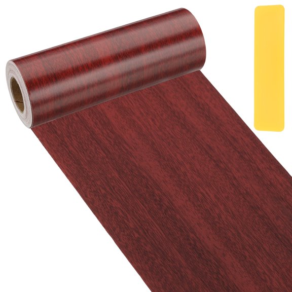 Uxcell Self-Adhesive Wood Grain Repair Tape with Scraper for Furniture Walnut 6"x33'
