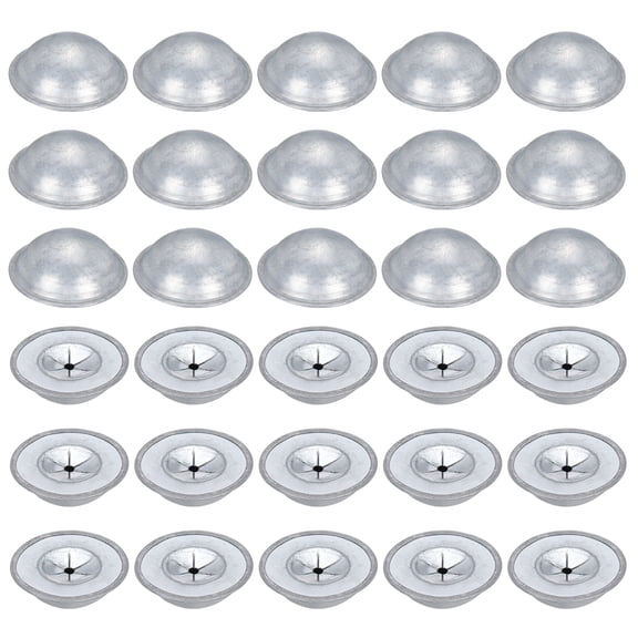 Uxcell Self Locking Washers 1.2 Inch for Perforated Insulation Pins, 150 Pcs Galvanized Iron Metal Round Flat Plaster Washer for Wall Ceiling