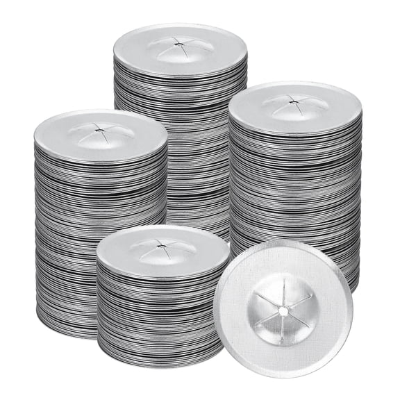 Uxcell Self Locking Washers 1.2 Inch for Perforated Insulation Pins, 500 Pcs Galvanized Iron Metal Round Flat Plaster Washer for Wall Ceiling