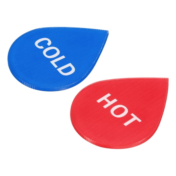 Uxcell Self Stick Hot/Cold Water Label Drop Shape Sticker Signs Multicolor 10 Pack