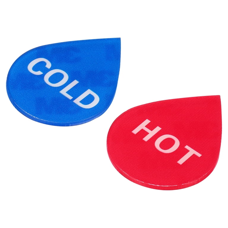 20-Pack Hot/Cold Water Stickers - Self Adhesive Faucet Labels, Child Safe, Red & Blue For Sink Taps