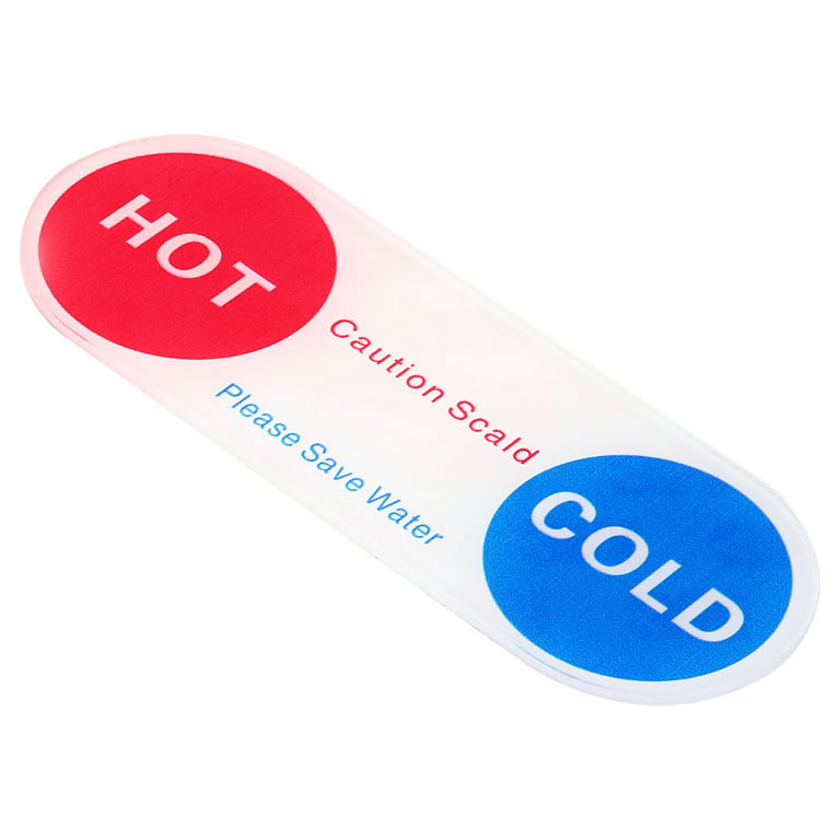 Uxcell Self Stick Hot/Cold Water Label Oval Waterproof Sticker Signs  Red/Blue 2 Pack