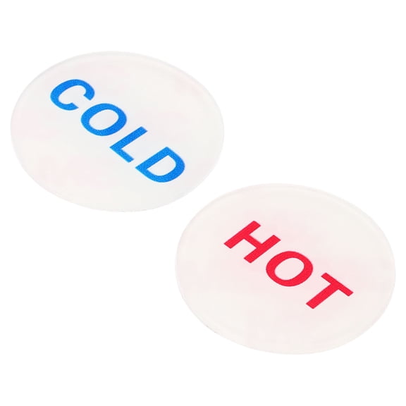 Uxcell Self Stick Hot/Cold Water Label Round Sticker Signs Markers White 4 Pack