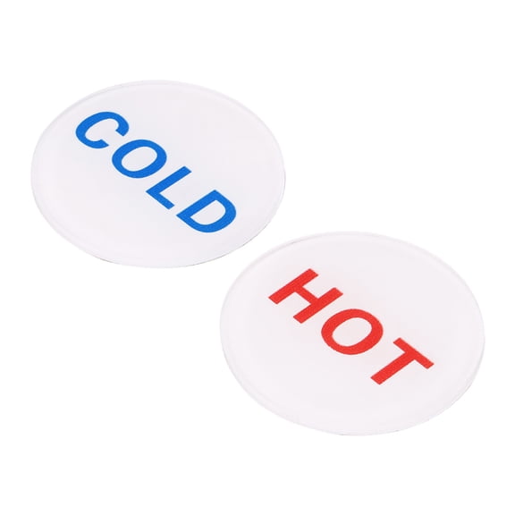 Uxcell Self Stick Hot/Cold Water Label Round Sticker Signs Multicolor 10 Pack
