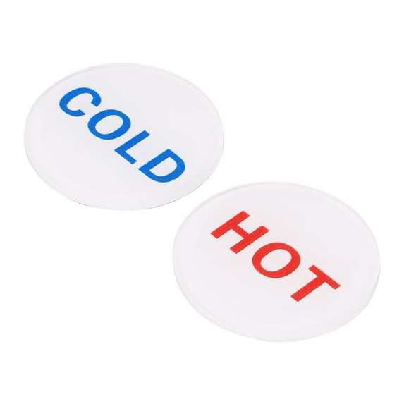 Uxcell Self Stick Hot/Cold Water Label Round Sticker Signs Multicolor 40 Pack