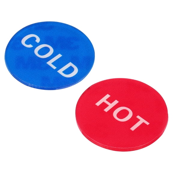 Uxcell Self Stick Hot/Cold Water Label Round Sticker Signs Red/Blue 8 Pack