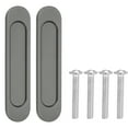 thumbnail image 1 of Uxcell Self-Stick Sliding Closet Door Handle 6" Aluminum Alloy Drawer Finger Pulls with Tape & Screw Grey 2Pcs, 1 of 7