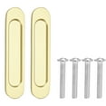 thumbnail image 1 of Uxcell Self-Stick Sliding Closet Door Handles 6" Aluminum Alloy Drawer Finger Pulls with Tape & Screw Gold 2Pcs, 1 of 7