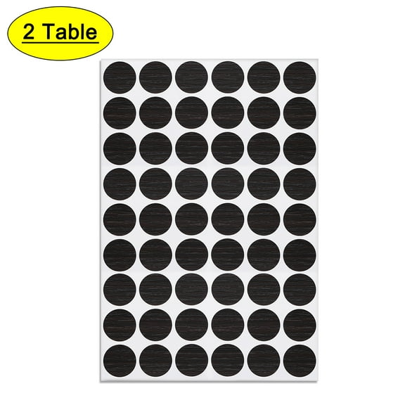Uxcell Self-adhesive Screw Hole Covers Caps Dustproof Sticker Black Walnut 2Sheet