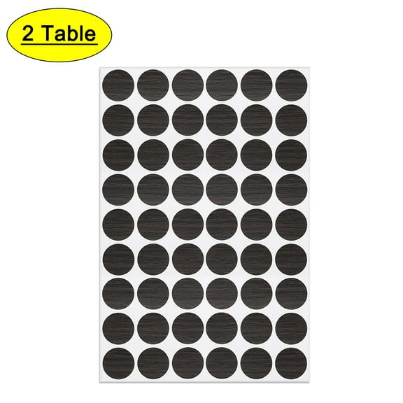 Uxcell Self-adhesive Screw Hole Covers Caps Dustproof Sticker Dark Coffee with Grain, 2Sheet