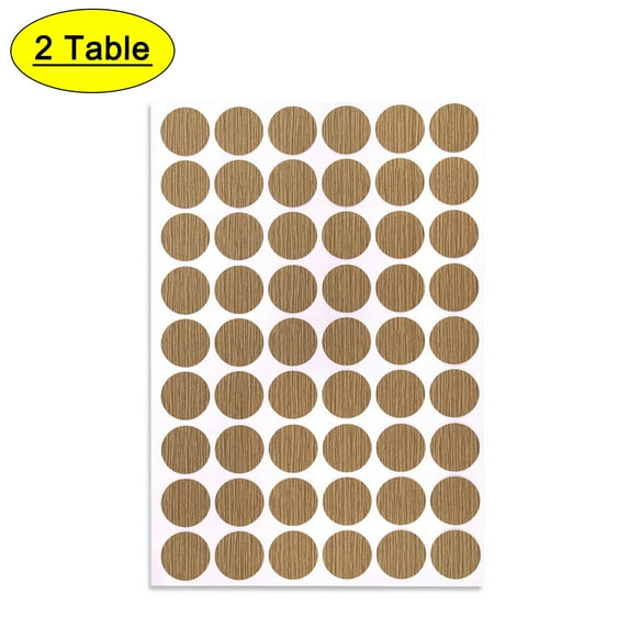 Uxcell Self-adhesive Screw Hole Covers Caps Dustproof Sticker Maple 2Sheet