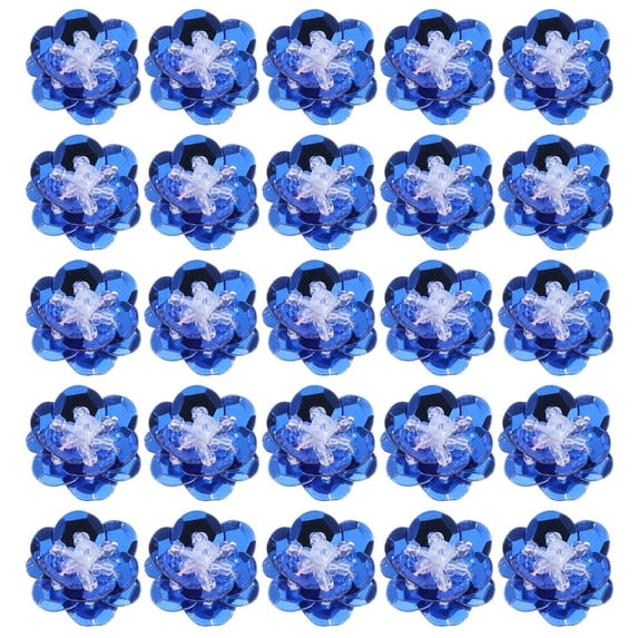 Uxcell Sequin Bead Flowers Patches, Flowers Applique with Crystal Beaded Sew on Cloth Patch for Dress Garment Shoes Accessory DIY Clothes Craft Dark blue