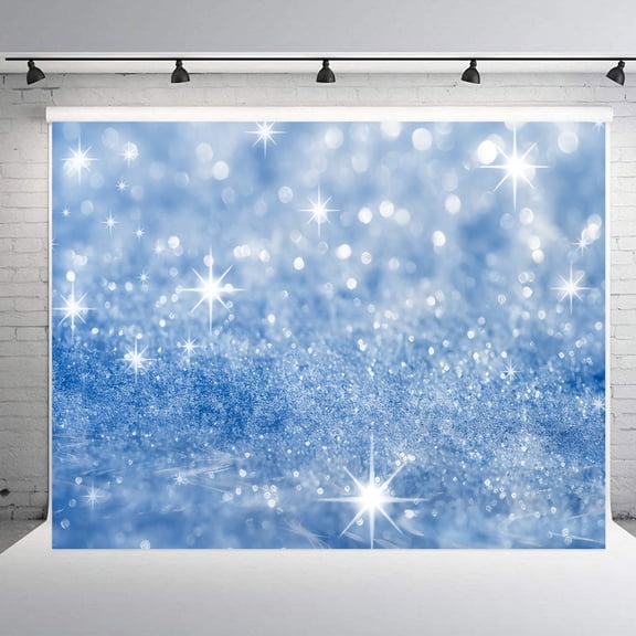 Uxcell Sequin Glitter Backdrop (6x4ft) - Blue Spot Backdrop Light Spots Background Wedding Photography Banner for Birthday/Bridal Shower/Decoration/Photoshoot/Photo Studio Props