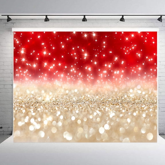 Uxcell Sequin Glitter Backdrop (6x4ft) - Gold-Red Spot Backdrop Light Spots Background Wedding Photography Banner for Birthday/Bridal Shower/Decoration/Photoshoot/Photo Studio Props