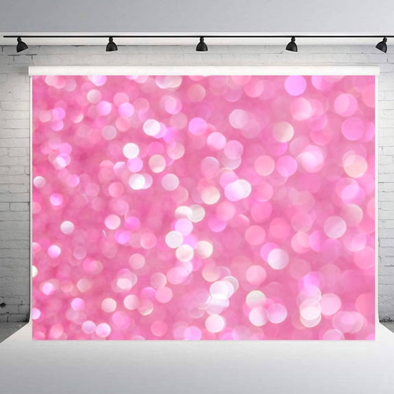 Uxcell Sequin Glitter Backdrop (6x8ft) - Pink Spot Backdrop Light Spots Background Wedding Photography Banner for Birthday/Party/Decoration/Photoshoot/Photo Studio Props