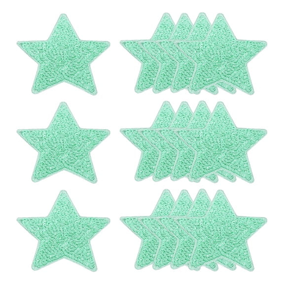 Uxcell Sequin Star Iron on Patches, Embroidery Sequin Patches for Clothing Repair Backpack Shoes Decorations Green 2.6 in