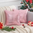 thumbnail image 1 of REGALWOVEN Sequin Throw Pillow Covers, Pack of 2 Glitter Decorative Pillow Cases Personalized Cushion Covers Pink 16" x 16", 1 of 7