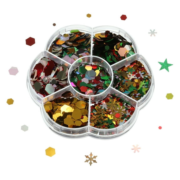 Uxcell Sequins and Spangles, 1 Box Assorted Shapes Christmas Sequin Supplies, Colorful