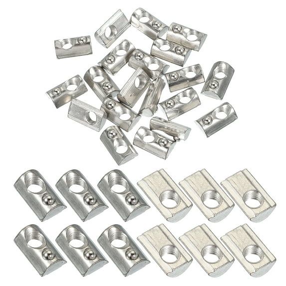 Uxcell Series t Slot Nuts, Roll-in Spring Ball Loaded Elastic Nuts Slot for Aluminum Extrusion Profile 3D Printer M8