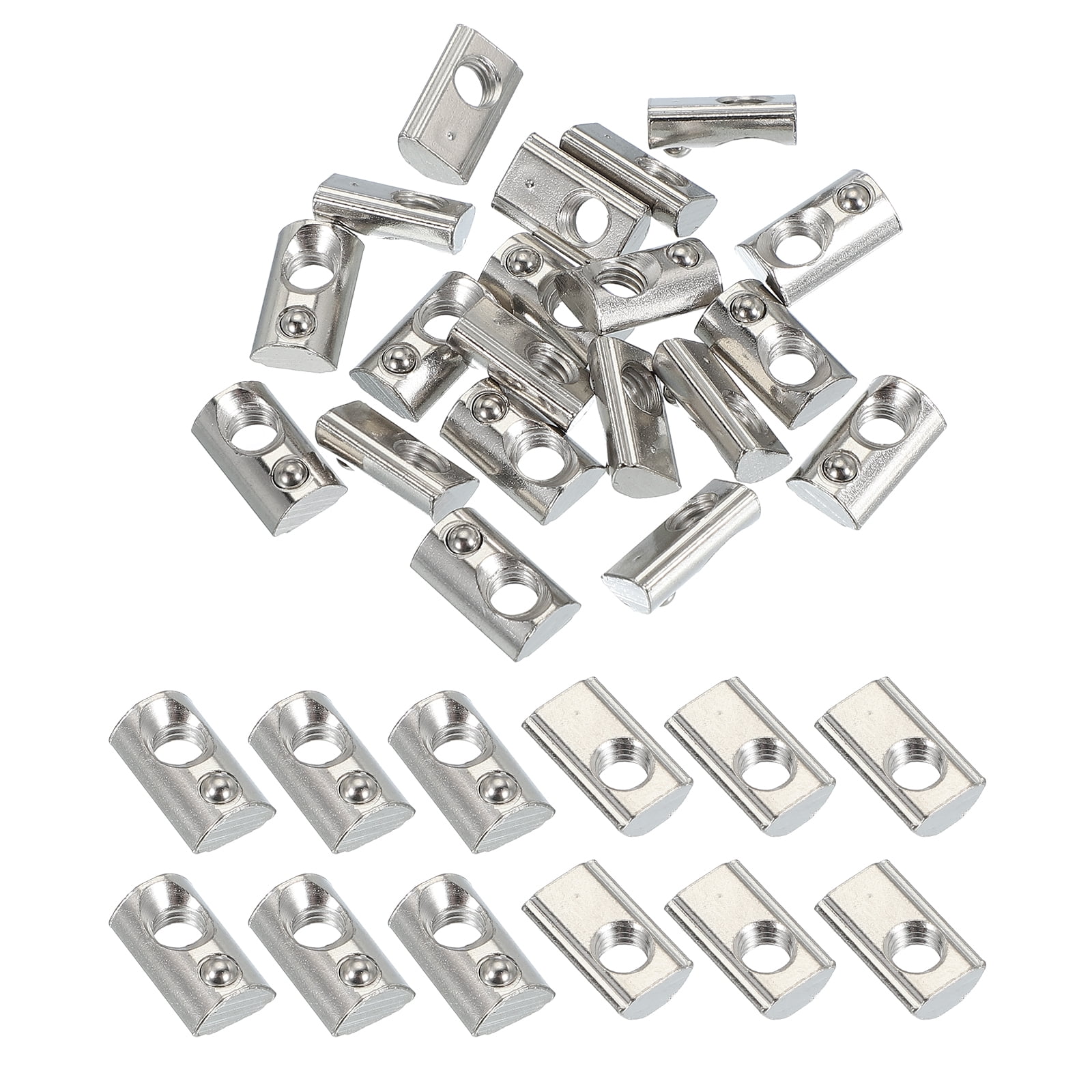 2020 Series T Slot Nuts, M5 Roll-in Spring Ball Loaded Elastic Nuts ...