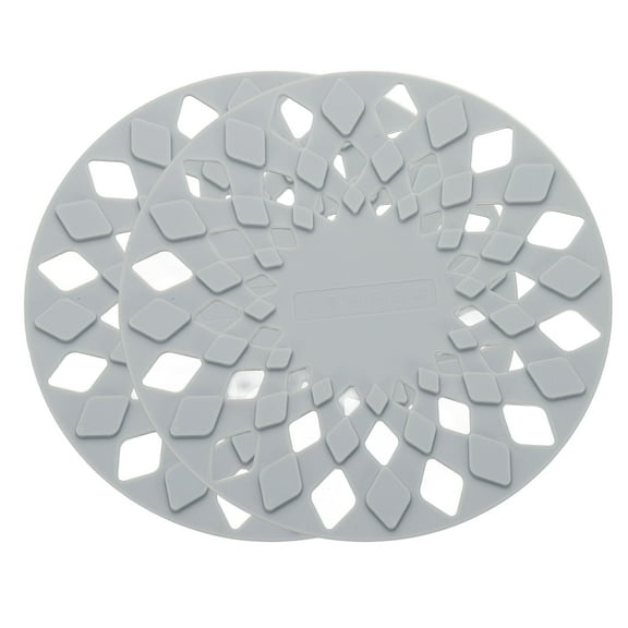 Uxcell Set of 2 Silicone Trivet Mats, 6.7" Round Trivets for Hot Pots and Pans Multi-Purpose Heat Resistant Non-Slip Trivet Holders Pads for Kitchen Countertops Outdoor Table, Gray