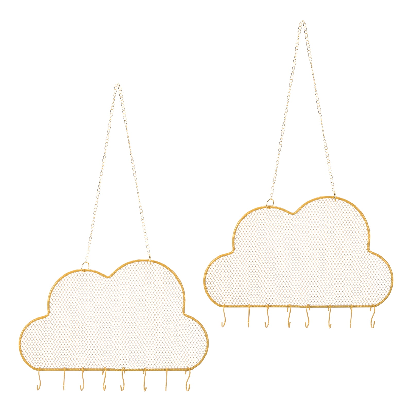 2 Set Earring Holder Organizer Wall, Necklace Holder Hanging Earring Organizer Jewelry Organizer Wall with 16 Hooks for Earring Necklace Jewelry Wall Home Decoration, Clouds