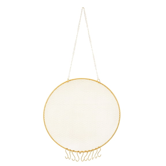 1 Set Earring Holder Organizer Wall, Necklace Holder Hanging Earring Organizer Jewelry Organizer Wall with 10 Hooks for Earring Necklace Jewelry Wall Home Decoration, Round