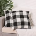 thumbnail image 1 of Uxcell Set of 2 Linen Decorative Throw Pillow Covers for Sofa Home Bedroom Black Dage 18" x 18", 1 of 6
