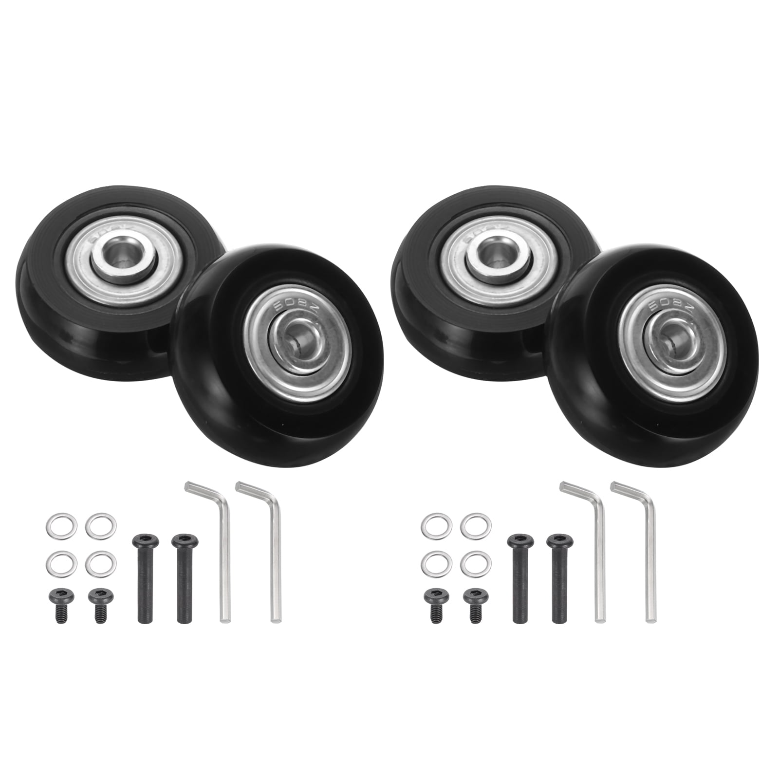 Uxcell Set of 2 Luggage Wheels Replacement 54 x 18 mm/2.1" x 0.7" Rubber Swivel Caster Bearing Wheels Repair Kits