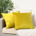 thumbnail image 1 of REGALWOVEN Set of 2 Velvet Throw Pillow Covers Decorative Solid Cushion Covers for Sofa Yellow 20" x 20", 1 of 6