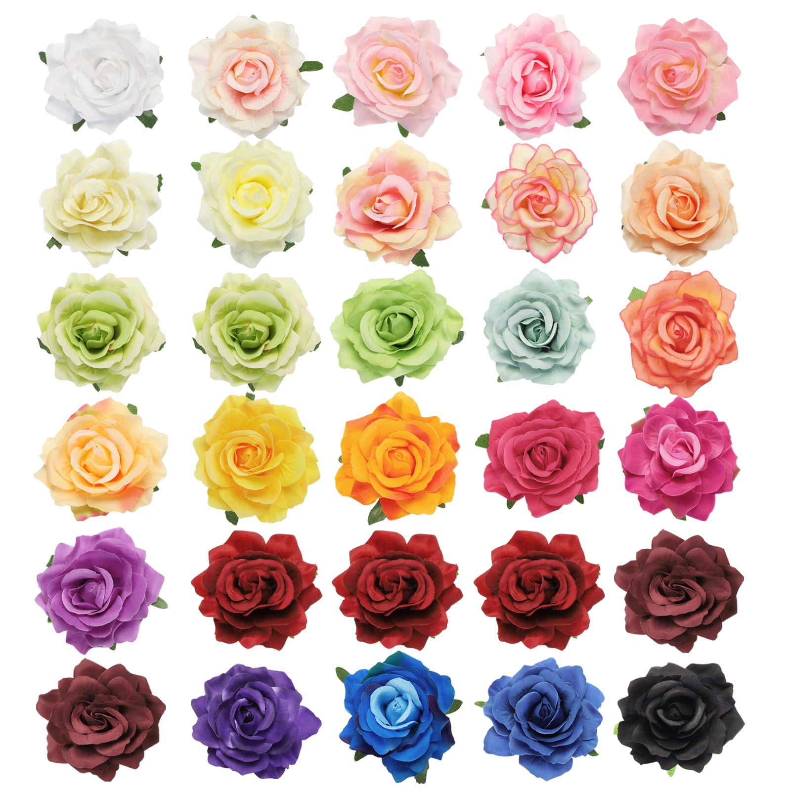 Uxcell Set of 30 Rose Flower Hair Clips 4 Inch Flower Hair Pins for Women Hair Accessories