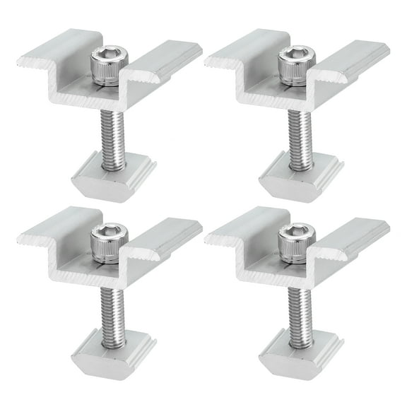 Uxcell Set of 4  Solar Panel Mount Mid Clamps, 35mm Aluminum Solar Mid Clamp Solar Panel System Install for PV System