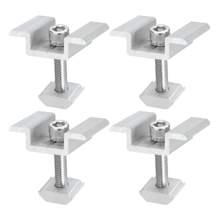 4-Pack Solar Panel Bracket End Clamps – 30mm Aluminium Z-Clamps For Roof, RV, Boat Mounting, With M8 Screws