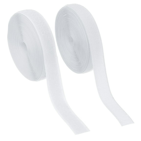 Uxcell Sew on Hook and Loop Tape, 2Pcs Non-Adhesive Back Nylon Sewing Fastener Strips 5 Yards White
