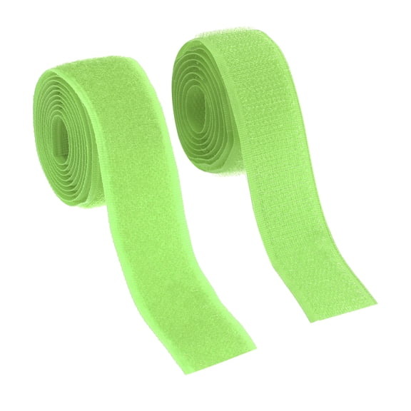 Uxcell Sew on Hook and Loop Tape, 1 Inch Width Non-Adhesive Back Nylon Fastener Strips 1 Yards for Crafts - (Bright Green)