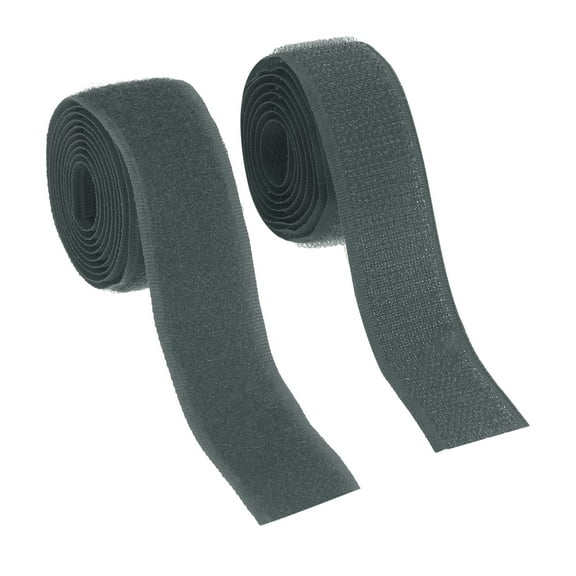 Uxcell Sew on Hook and Loop Tape, 1 Inch Width Non-Adhesive Back Nylon Fastener Strips 1 Yards for Crafts - (Dark Grey)