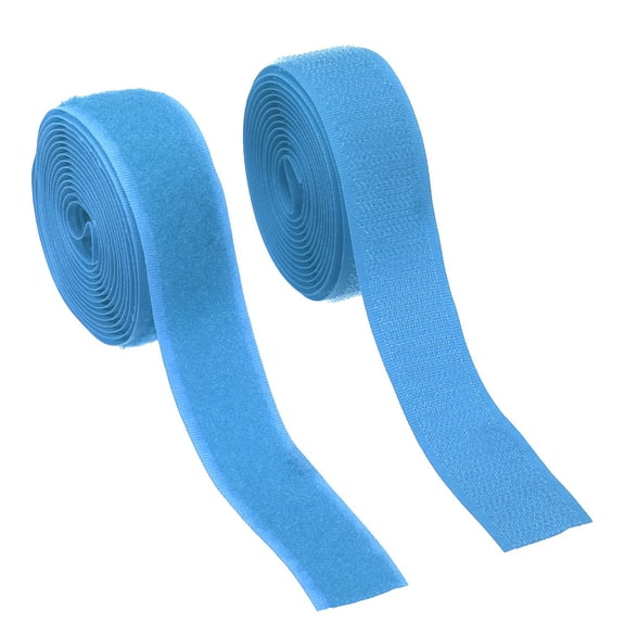 Uxcell Sew on Hook and Loop Tape, 1 Inch Width Non-Adhesive Back Nylon Fastener Strips 2 Yards - Blue