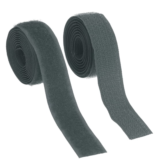 Uxcell Sew on Hook and Loop Tape, 3/4 Inch Width Non-Adhesive Back Nylon Fastener Strips 1 Yards for Crafts - (Dark Grey)