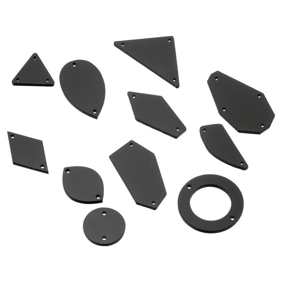 Uxcell Sew on Mirror, 50pcs Mixed Shape Irregular Acrylic Flat Back Crystal Mirror DIY Mirrored Rhinestones Beads, Black