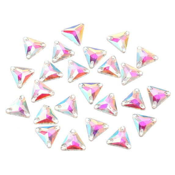 Uxcell Sew on Rhinestones, 48pcs Flatback Shiny Crystals Rhinestones Stones, Sew on Crystals with Holes, Silver