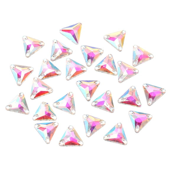 Uxcell Sew on Rhinestones, 48pcs Flatback Shiny Crystals Rhinestones Stones, Sew on Crystals with Holes, Silver