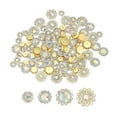 thumbnail image 1 of Uxcell Sew on Rhinestones Crystal, 3 Layers Sewing Flower Claw Rhinestones Glass Gems Metal Base Gold/Colorful, 1 of 7